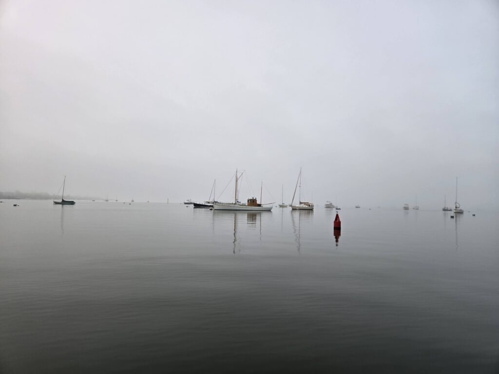 mystic river foggy