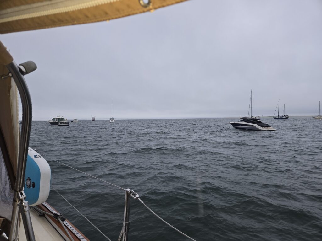 provincetown mooring in rain