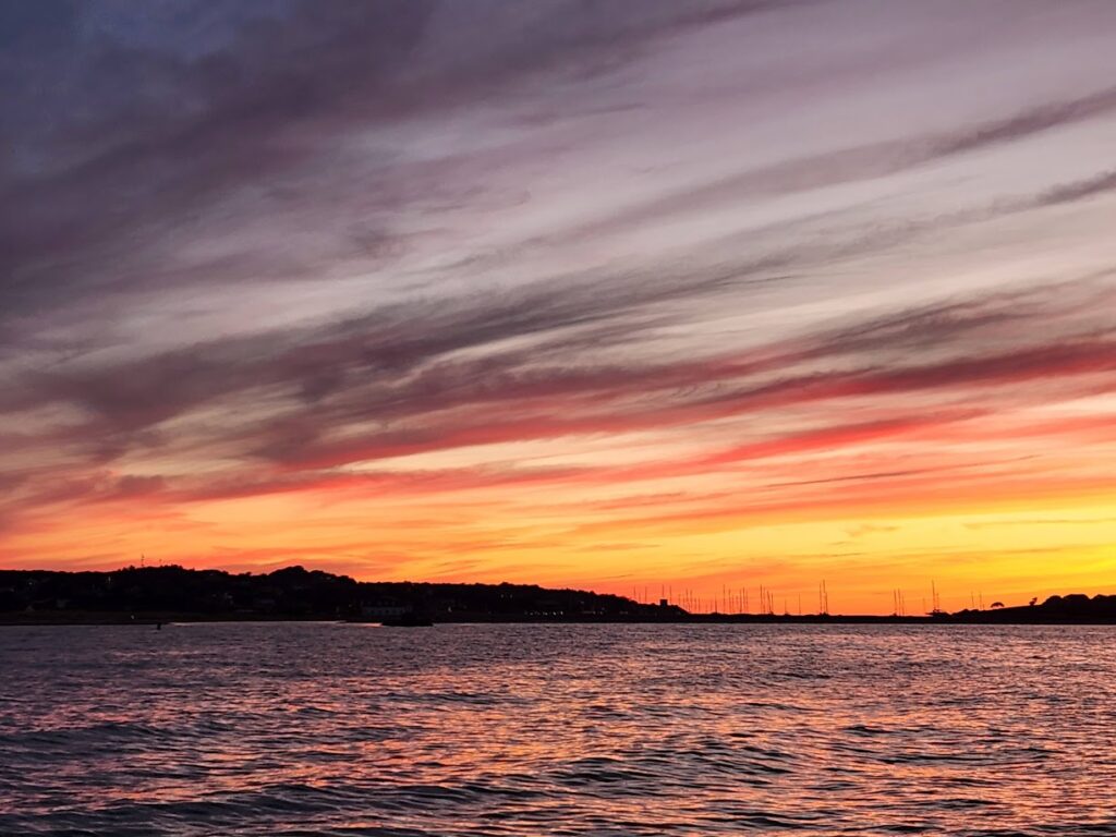 cuttyhunk anchorage sunset