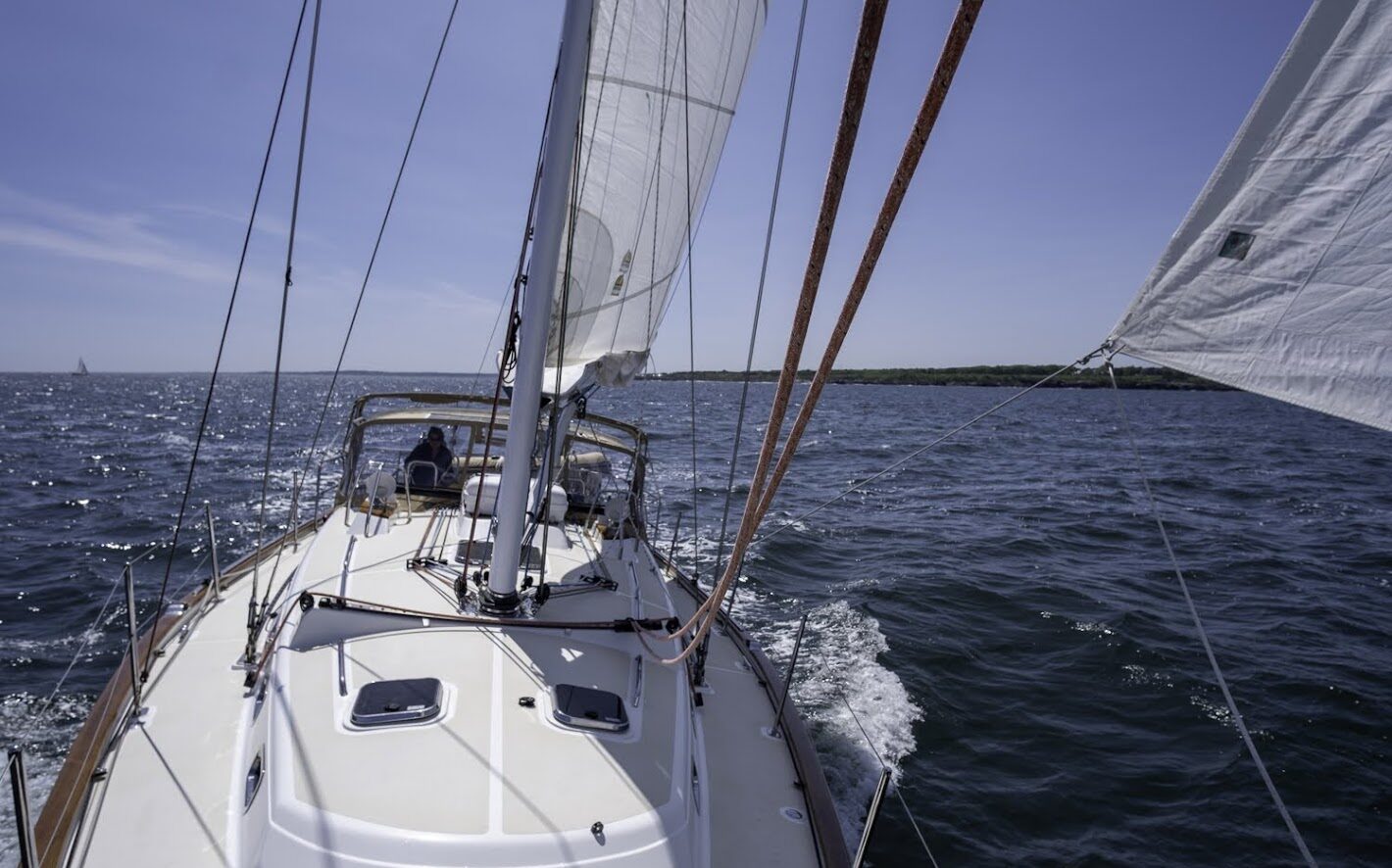 sailing wide shot from bow